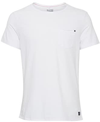 Blend BHNOEL Tee Herren T-Shirt Kurzarm Shirt aus 100% Baumwolle, Größe:3XL, Farbe:White (70002)