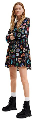 Desigual Damen Vest_stamp, 2000 Black Casual Dress, Schwarz, L EU