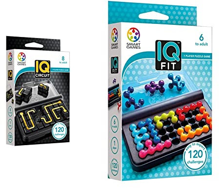 smart games - IQ Fit, Puzzle Game with 120 Challenges, 6+ Years & - IQ Circuit, Puzzle Game with 120 Challenges, 8+ Years