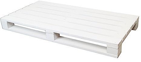 Weiße Holzpalette/Palette Shabby Chic aus Holz 120x60x12,5cm - Einwegpalette Tauschpalette Upcycling Palettentisch (1 Stück Weiß)