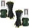 CCILAND 2 Pack Christmas Tree Lights String, 5M 50 LED Battery Operated String Lights with Remote 8 Modes Dark Green Wire Fairy Lights for Bedroom Xmas Tree Patio Festival Decoration - Warm White