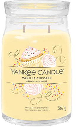 Yankee Candle Signature Duftkerze ; große Kerze mit langer Brenndauer „Vanilla Cupcake“ ; Soja-Wachs-Mix