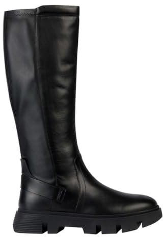 Geox D Vilde, Stivali Alti al Ginocchio Donna, Nero, 39 EU