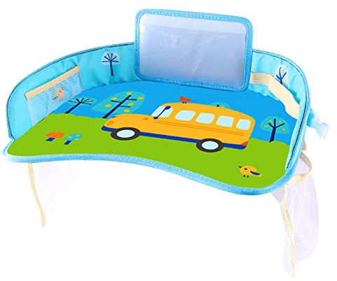 cypreason Bandeja para niños | Road Trip Essentials - Bandeja para coche infantil impermeable para guardar juguetes para niños, apta para avión y asiento elevador