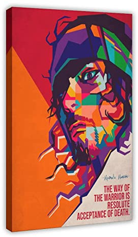 FISH DRAGATE Miyamoto Musashi-Poster, 1 Leinwand, Schlafzimmer, Dekoration, Sport, Landschaft, Büro, Zimmer, Dekoration, Geschenkrahmen, 60 x 90 cm