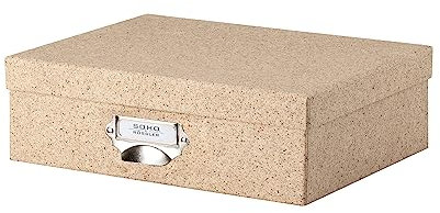 Rössler SOHO Aufbewahrungsbox mit Deckel A4 | Aufbewahrungsbox aus Papier | Bad Organizer | Organizer Küche | Organizer Schminke | Boxen Aufbewahrung | 34 x 26 x 10 cm | 1 Stück | Farbe: Braun | Cacao