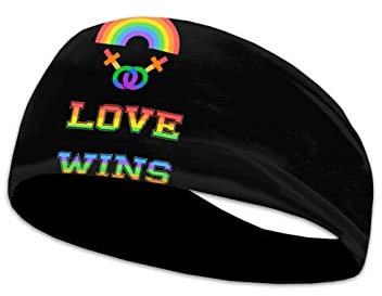 Kuiaobaty Love Wins Schweißband für Damen und Herren, LGBTQ Pride Mädchen, dehnbare Sport-Haarbänder zum Laufen, Tennis, Bodybuilding, Yoga