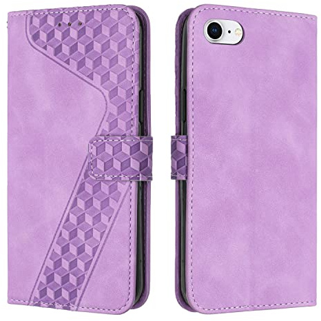 YIRRANZD Custodia per iPhone 6 / iPhone 6s, Cover a Libro in Pelle PU con Slot Cart e Silicone TPU Bumper, Flip Caso Portafoglio Cover per iPhone 6 / iPhone 6s (Viola)