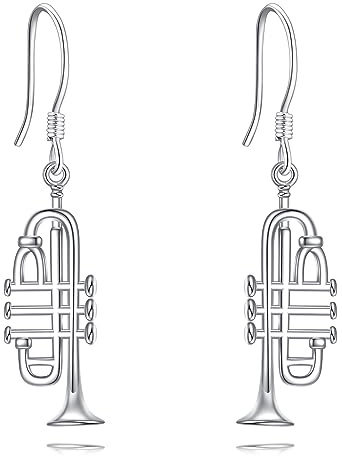 ONEFINITY Trompete Ohrringe 925 Sterling Silber Trompete Instrument Ohrringe Musik Schmuck für Damen