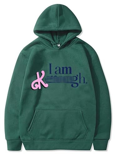 TYI I Am Kenough Letter Printed Hoodie Loose Pullover Für Männer Und Frauen Kapuzenpullover (S-3XL) (4,3XL)