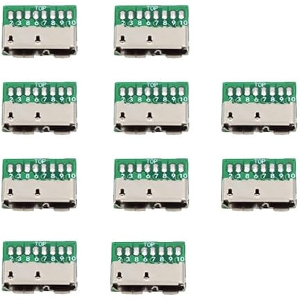 CY Lot de 10 connecteurs micro USB 3.0 10 broches femelle pour carte de montage SMT avec PCB pour disque USB DIY OEM