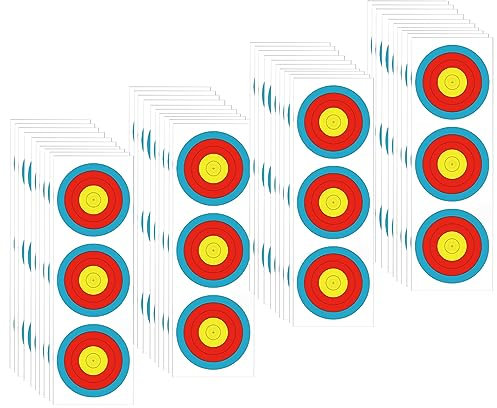 Nizirioo Zielscheibe Bogenschießen Auflagen: 40 Blatte 68X22cm Bogenschießen Ziel Gesicht 10 Ring Scheibenauflagen Zielpapier für Pfeil und Bogen & Armbrust, Bogenschießen Zubehör