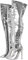 blingqueen Stivali sopra il ginocchio a spillo da donna, argento, 45 EU
