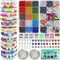 Ewparts 5500 Stück Perlen für Armbänder 4mm Bunte Glasperln Selber Machen Set Buchstaben Perlen Set Schmuck Perlen Auffädeln Perlenset für Armbänder Halskette für Kinder Freundschaftsarmbänder