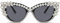 LJCZKA Vintage Katzenauge Sonnenbrille Damen mit Strasssteinen, Retro Katzenaugen Sonnenbrille Diamant Kleine Brille Strass Frauen mit UV-Schutz