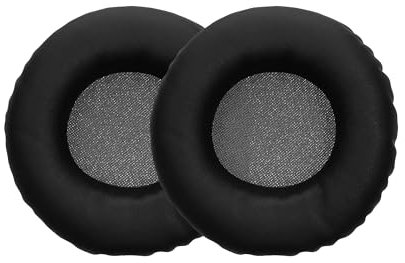 kwmobile 2x Cuscinetto Cuffie Compatibile con AudioTechnica ATH-S200BT / ATH-S220BT Pad - Cuscinetti Ricambio Cuffie Over Ear Simil Pelle - nero