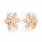 KIM JOHANSON® Edelstahl Damen Ohrringe *Schneeflocke* in Roségold | Boho Schmuck für Frauen | Mit glänzender Oberfläche | Wasserfeste Ohrstecker | Winterschmuck | Weihnachten | inkl. Schmuckbeutel