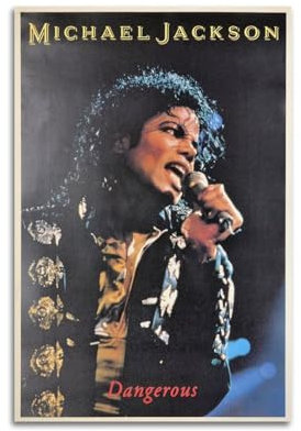DATOZA Vintage Michael Jackson Dangerous Poster Dekorative Malerei Leinwand Wandkunst Wohnzimmer Poster Schlafzimmer Malerei,Wandkunst Bilddruck Moderne Familienzimmer Dekor 12x18inch(30x45cm)