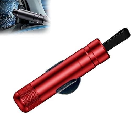 Hammerdex Glasbrecher, Safehammer Glasbrecher, Fensterbrecher Sicherheitsgurtschneider, Safe Hammer Glasbrecher, Notfall-Flucht-Werkzeug (Rot)