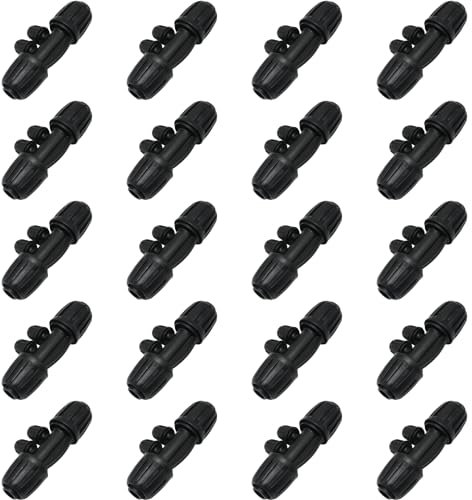 ZUDKSUY Lot de 20 raccords en T barbelé 4 voies 16 double loquet pour raccords d'irrigation de canalisations de 1,27 cm à 6,35 mm (diamètre interne x diamètre extérieur) 16 mm