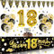 GoldRock Deko 18. Geburtstag Mädchen Junge Set mit Led Lichterkette, 18 Geburtstag Deko Konfetti Banner Kuchendeko, Luftballons 18. Geburtstage Deko Gold, Deko 18 Geburtstage Girlande Geburtstagsdeko