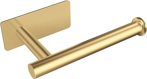 YUET Porta Carta Igienica Adesivo Portarotolo Carta Igienica Senza Foratura Acciaio Inox SUS304 per Bagno e Toilette (Oro)