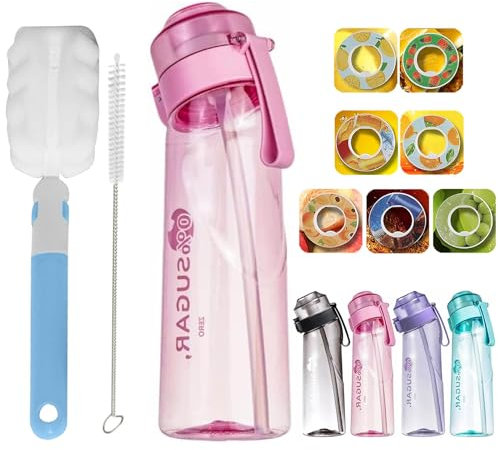 Air Gour Up Bouteille, 650ML Air-up Gourd Avec 7 sul Saveur Gout Pods, Bouteille d'eau Parfumée Sans Avec Paille-0 Sugar 0 Crie et tasse d'eau