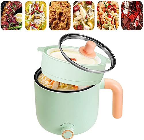 ANSNOW Separate Design Electric Hot Pot Cooker, Multi Function Tabletop Steam Cooker, Non-Stick Electric Skillet for Hotpot, Steaming Stewing and Making Soup Heatproof/with Steamer