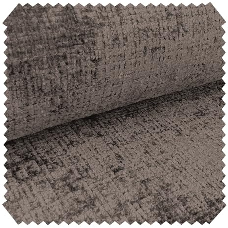 novely® CRETA Glänzender Chenille-Polsterstoff, Robuster Möbelstoff, Schwer Entzündbarer Bezugsstoff, Pflegeleichte Meterware 1lfm | Farbe: 24 Dunkelbeige