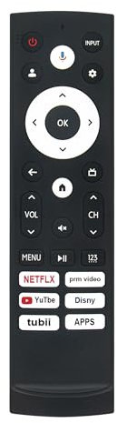 Replace Voice Remote Control fit for Hisense Mini-LED ULED 4K UHD Google Smart TV U7 U8 Series 55U8K 65U8K 75U8K 85U8K 100U8K 55U7K 65U7K 75U7K 85U7K
