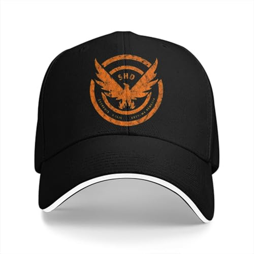 EIILHUED The Division 2 SHD Mehrfarbiger Hut Schirmmütze SHD Logo Distressed Orange Personalisierte Visierschutzhüte
