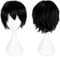 AIBAOBAO Schwarze Perücke, Perücke Schwarz Kurz Damen Herren, Anime Cosplay Perücke, Synthetische Perücke, Black Wig, Perücke Halloween Karneval Kostüm Fasching Party Themen