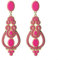Pendiente con bolitas elegante para eventos (FUCSIA)