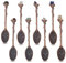 nbeads 8 Stück 8 Stile Retro-Löffel, Kristall-Legierung Löffel Vintage geschnitzt Löffel Anhänger mit Edelstein für Tafelgeschirr Bar Home Office Party Home Dekoration