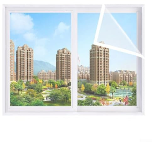 Fenster-Isolierfolien-Set, transparente Kälteschutzfolie, Winter, winddicht, Thermofolie, für Fenster, Zugluftstopper, Folie (120 x 180 cm)