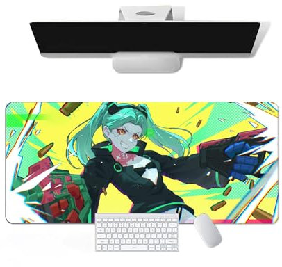 Tapis de souris Anime Cyberpunk : Edgerunners – Rebecca Anime Tapis de souris pour clavier d'ordinateur, grand tapis de souris long en caoutchouc souple, surface antidérapante, tapis de bureau pour