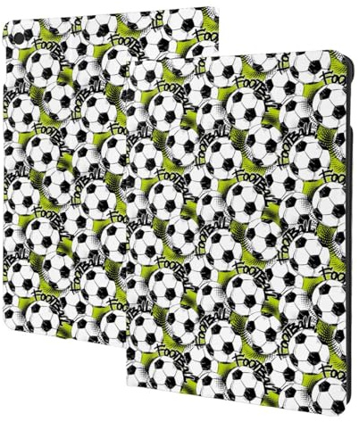 Funda compatible con iPad de 9ª, 8ª y 7ª generación, compatible con iPad 10.2, función atril, encendido y apagado automático, funda para tablet de fútbol y fútbol compatible con iPad