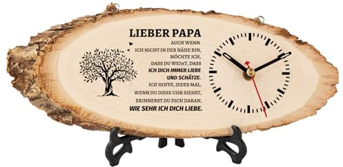 PRSTENLY Geschenke für Papa, Geburtstagsgeschenk für Papa Geschenke | Beste Papa Ever Holzuhr Geschenke für Männer, Ruhestand Danke Papa Geschenke Home Decor Weihnachten