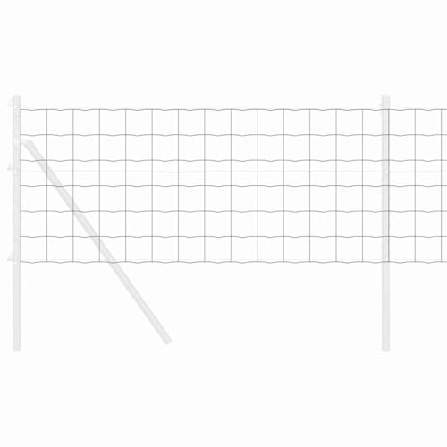 vidaXL Eurozaun Grau 0,4 x 10 m PVC-beschichtetes Eisen, Garten- und Terrassenzaun, moderner, langlebiger Sichtschutz, rechteckiges Outdoor-Gitter, PVC-Panel