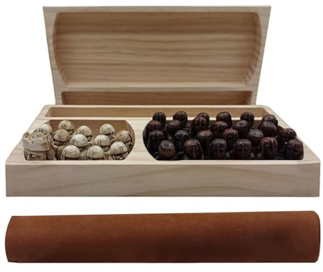 Wooden Chess Game - tacticals tabletop vikings game, Strategy War Board Set | Portable Game Kit with Playing Grid, Educational Party Entertainment for Adults Kids Travel Learning Fun
