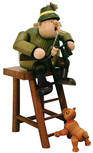 KWO Olbernhau 21568 Räuchermännchen Jäger auf Hochsitz, 27 cm