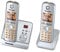 Panasonic KX-TG6722GS Duo Schnurlostelefon (4,6 cm (1,8 Zoll) Display, Smart-Taste, Freisprechen, Anrufbeantworter) perlsilber