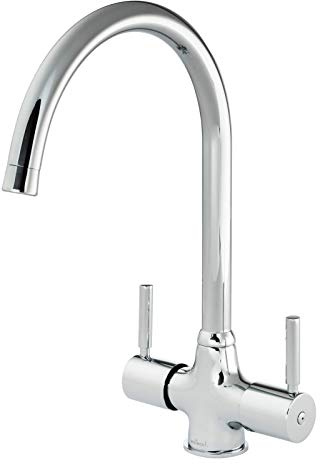 Reginox Chrome Twin Lever Kitchen Mixer Tap - Thames