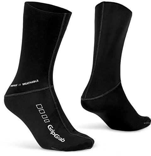 GripGrab Winddichte Thermo Übergangs Fahrradsocken Hohe Lange Vorgeformte Rennrad MTB Gravel Radsport Windschutz Socken