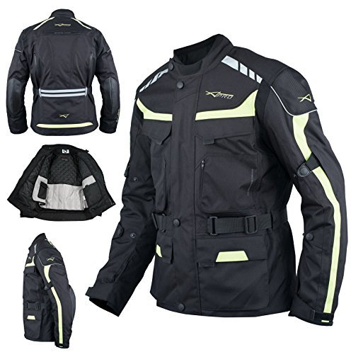 A-Pro Motorradjacke Roller Textil Thermoweste Wasserdichte Touring Fluo M
