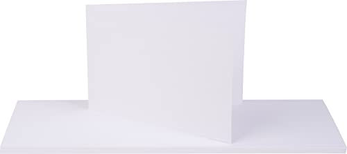 25 Doppelkarten DIN A6 10,5x15 cm weiß Querformat Faltkarten Klappkarten 210g/qm