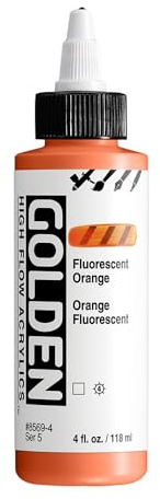 GOLDEN High Flow Acrylics, Fluorescent Orange, 4 fl. oz. Bottle