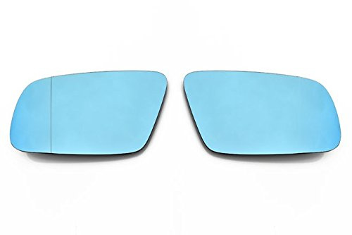 Spiegelgläser Links+Rechts Asphärisch + Konvex Blau Set