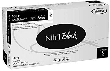 MaiMed Nitril Handschuhe Gr.M 100St., Schwarz M (100 Stück)