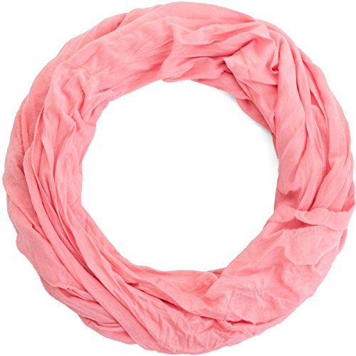 Compagno Damen Schal XXL lang aus Jersey mit lässigem open-cut Loop Loopschal Herbst Winter, SCHAL Farbe:Rosé